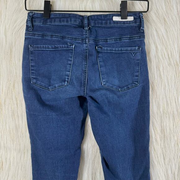 Versace V 1969 Skinny Raw Hem Jeans Women's Mid Rise Med Wash Distressed 26 - Picture 5 of 8